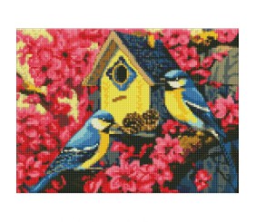 Алмазна мозаїка без підрамника "Затишна шпаківня" 30х40 см