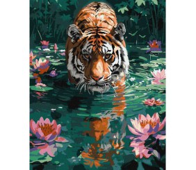 Картина по номерах "Тигр на полюванні" 40х50 см