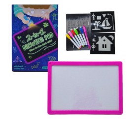 Дошка для малювання 2в1 (трафарети, маркери “пиши-стирай”)