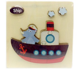 Деревʼяна рамка-вкладиш "Світ тварин: Човник"