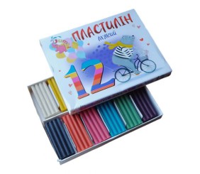 Пластилін дитячий, мʼякий, 12 кольорів
