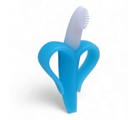 Прорізувач для зубів "Банан-щітка" (блакитний)