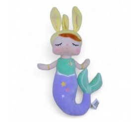 Лялька мʼяка "Русалонька зайчик" (34 см.), бузкова