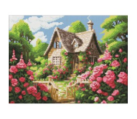 Алмазна мозаїка без підрамника "Затишний будиночок" 30х40 см