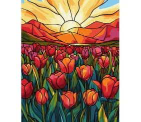 Картина по номерах "Поле тюльпанів" 40х50 см