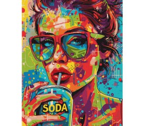 Картина по номерах "Дівчина з содовою" 40х50 см