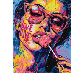 Картина по номерах "Дівчина з цукеркою" 40х50 см