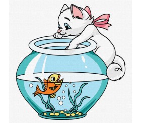 Картина по номерах "Граціозний котик" 30х30 см