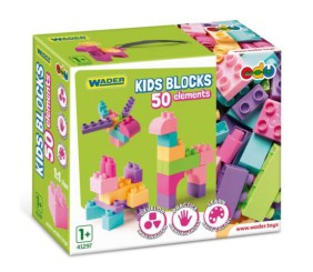 Конструктор пластиковий "Kids Blocks" 50 елементів (рожевий)