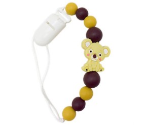 Силіконовий ланцюжок для пустушки "Коала", коричнева