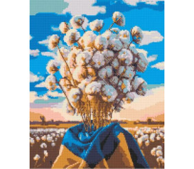 Алмазна мозаїка "Букет бавовни" 40х50 см
