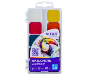 Фарби акварельні, 10 кол. Kite Classic