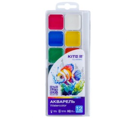 Фарби акварельні, 12 кол. Kite Classic