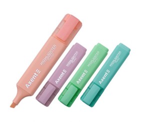 Маркер Highlighter 2537-A, 1-5 мм клиноп., набір 4х пастель