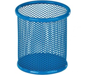 Підставка для ручок кругла 80х80х100мм, мет, блакитна