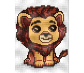 Алмазна мозаїка без підрамника "Цар звірів" 15х20 см