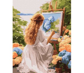 Набір для розпису по номерах "Художниця" 40х50см