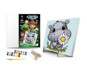 Картина по номерах на підставці "Бегемотик" (25х25 см)