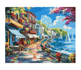 Картина по номерах "Містечко біля океану" 40х50 см