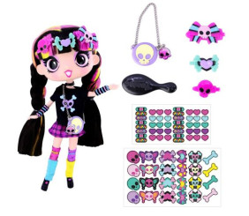 Ігровий набір з лялькою FASHION DECORA GIRLZ - ЛУНА (з аксесуарами та наклейками)