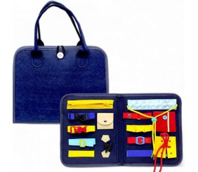 Навчальна бізісумка з фетру "Застібки" (тактильні, розвиваючі вправи)