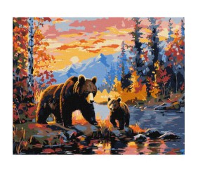 Картина по номерах "Ведмежа сімʼя" 40х50 см
