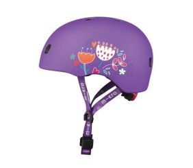 Захисний шолом Micro - Фіолетовий з квітами (52-56 cm, M)