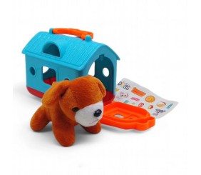 Мʼяка іграшка "Песик з переноскою" (блакитна)