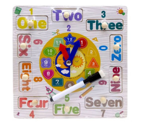 Вкладиші дерев’яні (годинник, дошка для малювання, маркер “пиши-стирай”) мікс видів