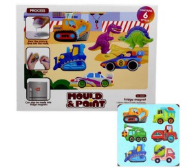 Набір для творчості "Гіпсові магніти: Будівельні машинка", 6 штук