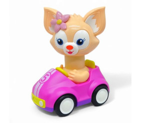 Машинка заводна "Лінабель", голова тріскачка (бежева)