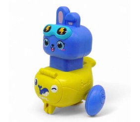 Машинка заводна "Звірятко", зі свистком (жовта)