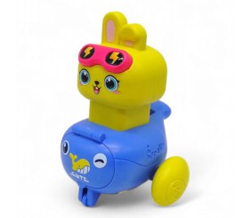 Машинка заводна "Звірятко", зі свистком (бузкова)