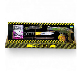 Ігровий набір "BIG BOX Yakudza", деревʼяний - резинкостріл, ножі, рукавички, брелок