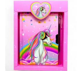 Блокнот дитячий на замочку, з ручкою 15x11 см (56 арк) "Єдиноріг"