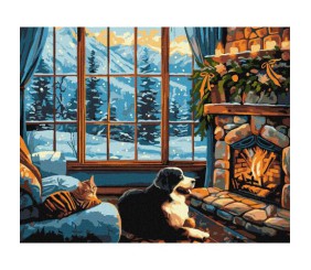 Картина по номерах "Тепло каміна" 40х50 см
