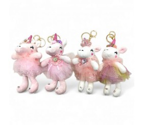 Мʼяка іграшка-брелок "Єдиноріг у сукні" (мікс видів), 15 см