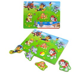 Деревʼяна іграшка "Щенячий патруль", пазли-вкладиші