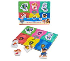 Деревʼяна іграшка "Щенячий патруль", пазли-вкладиші