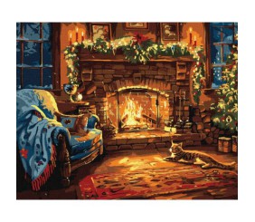 Картина по номерах "Святковий камін" 40х50 см