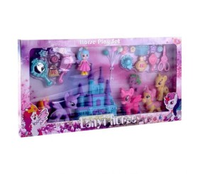 Поні ігровий набір "Horse Play Set" (6 фігурок поні, 1 фігурка прінцеси, аксесуари, в коробці)