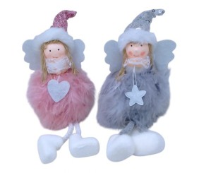 Іграшка декор новорічна "Янголятко в ковпачку" 18 см, мікс, 1 штука