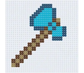 Алмазна мозаїка (міні) "Майнкрафт (Minecraft) Сокира", 10х10 см