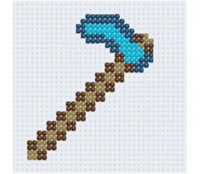 Алмазна мозаїка (міні) "Майнкрафт (Minecraft) Мотика", 10х10 см