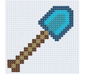 Алмазна мозаїка (міні) "Майнкрафт (Minecraft) Лопата", 10х10 см