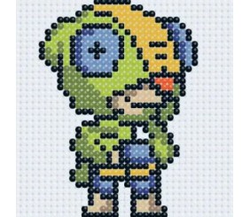 Алмазна мозаїка (міні) "Бравл Старс (Brawl Stars) Леон", 10х10 см