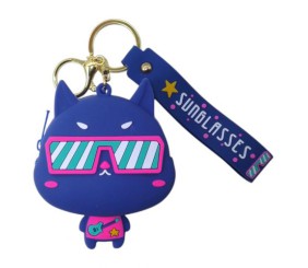 Гаманець-монетниця, силіконовий, "Котик", синій