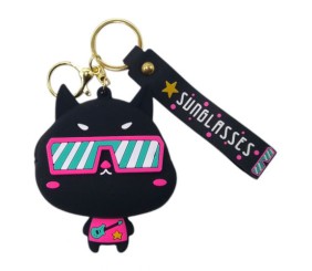 Гаманець-монетниця, силіконовий, "Котик", чорний