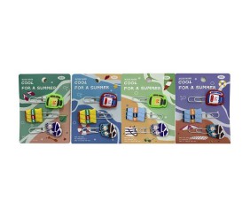 Закладка-скріпка для книг силіконова 3 шт."Напої" 6 см (мікс видів)