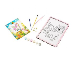 Картина по номерах деревʼяна "Єдиноріг" формат А4